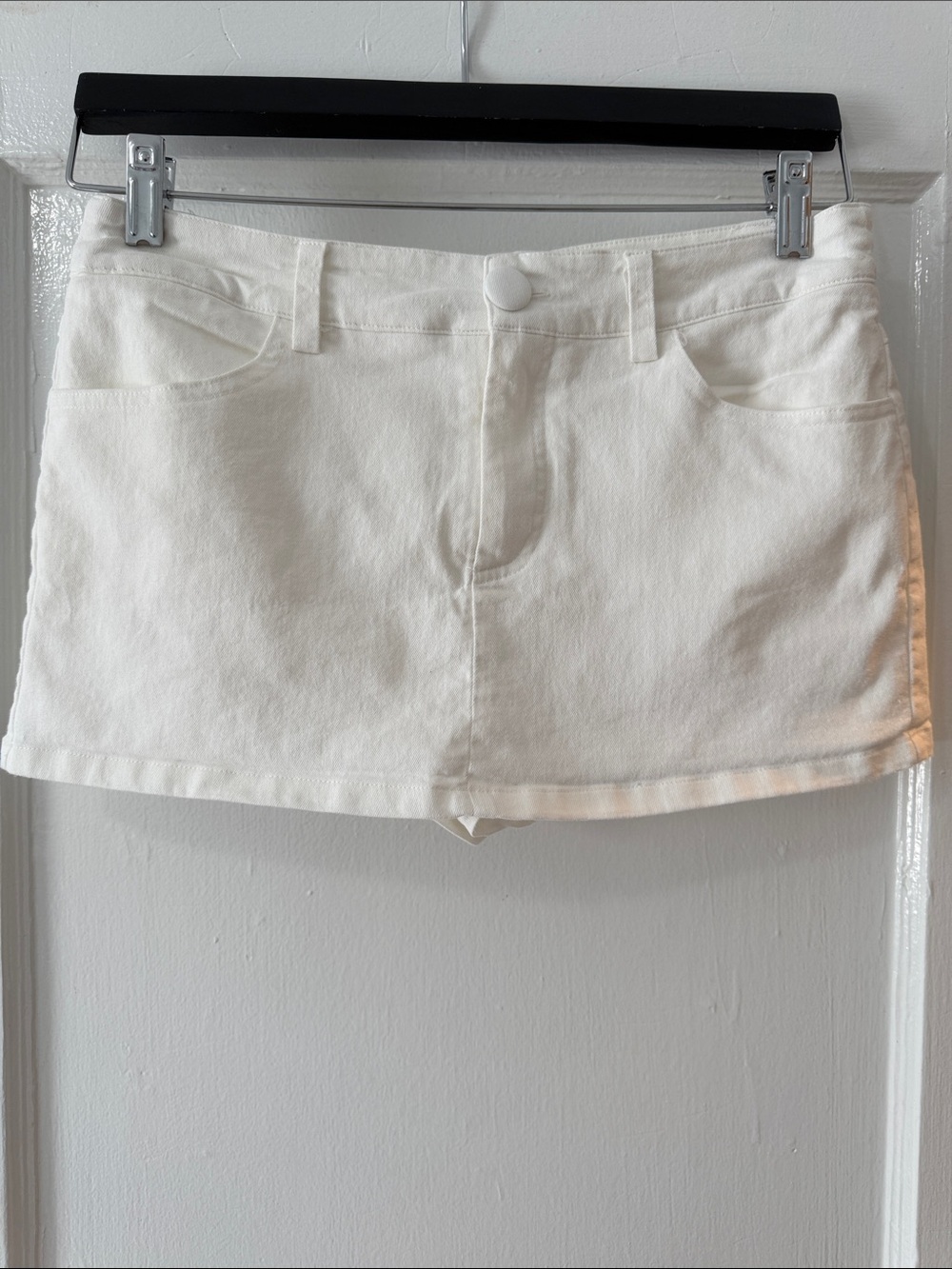 Princess Polly White Denim Skort